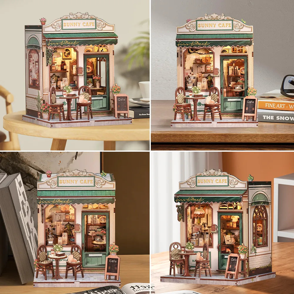 Kit de Casa en Miniatura - Book Nook Sunny Cafe