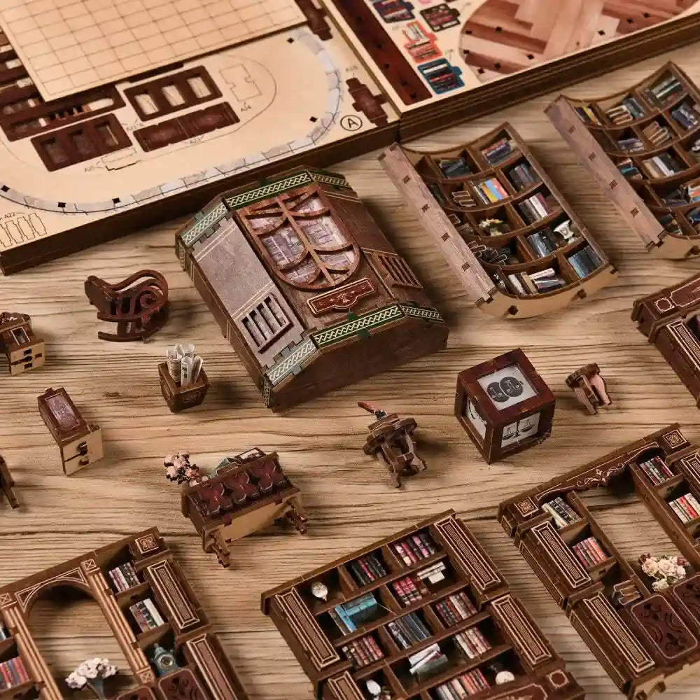 Miniaturowy zestaw do budowy domu - Marzycielska sala książek