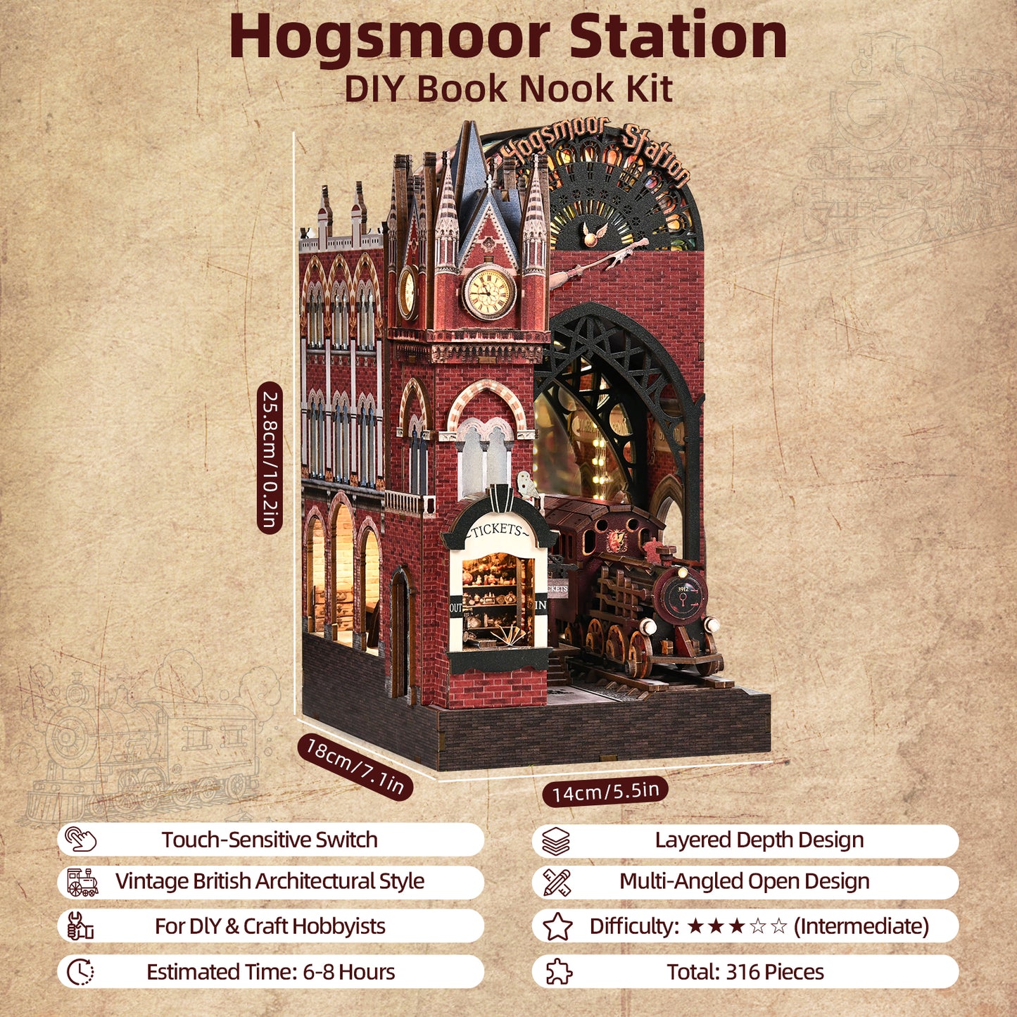 Zestaw DIY Book Nook Hogsmoor Station