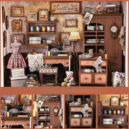 Kit DIY de marco de fotos 3D - Taller de costura de Lily | Diorama en miniatura