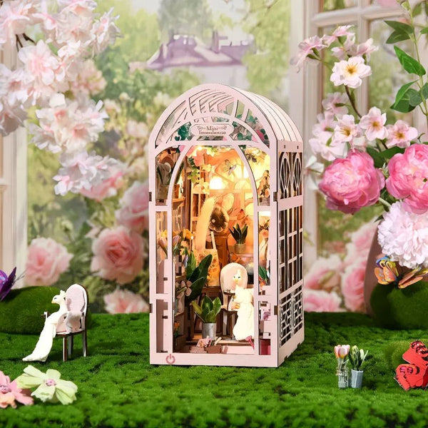 Book Nook - Mini Szklarnia z Kwiatami