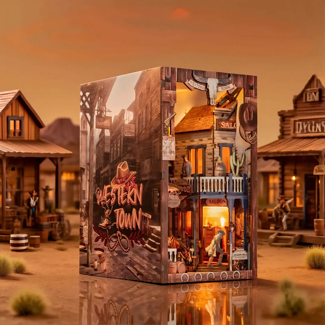 DIY Wooden Book Nook - Western Town