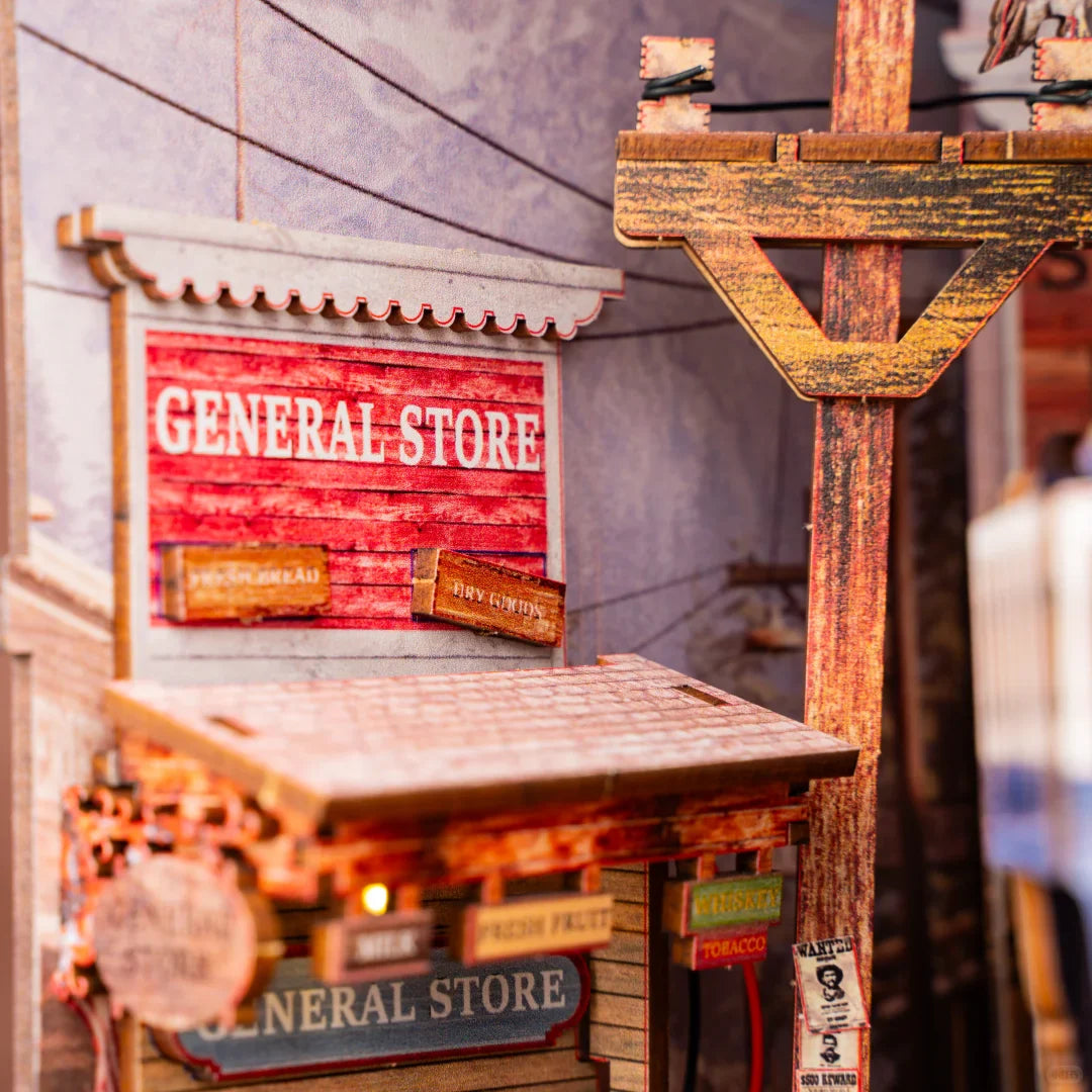 DIY Wooden Book Nook - Western Town