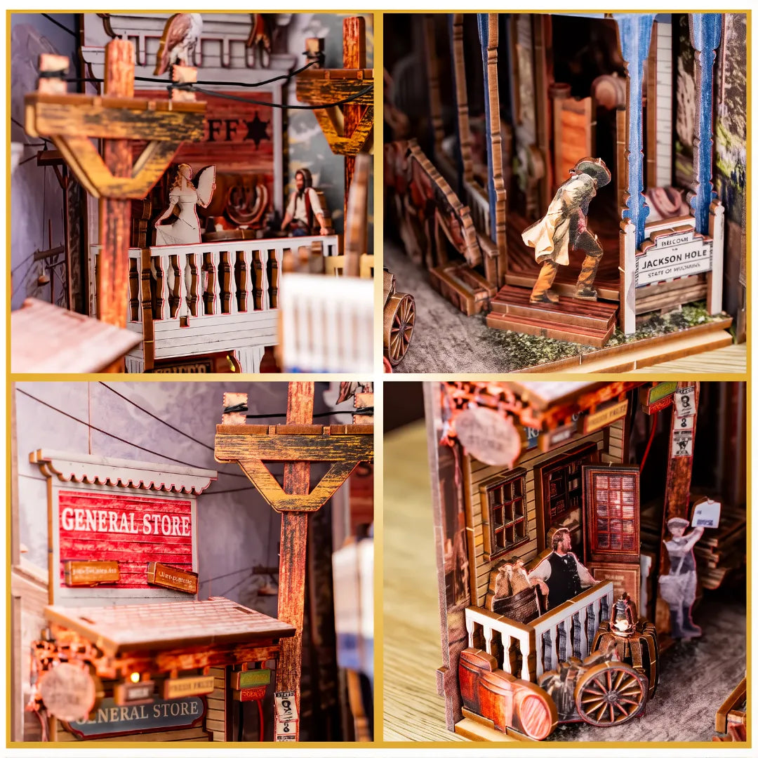 DIY Wooden Book Nook - Western Town