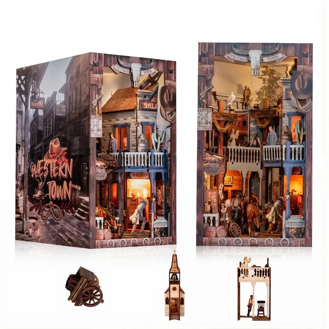 DIY Wooden Book Nook - Western Town