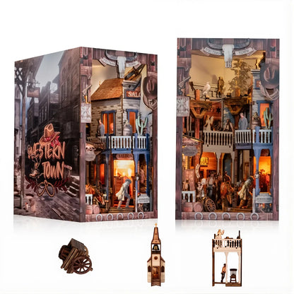 DIY Wooden Book Nook - Western Town