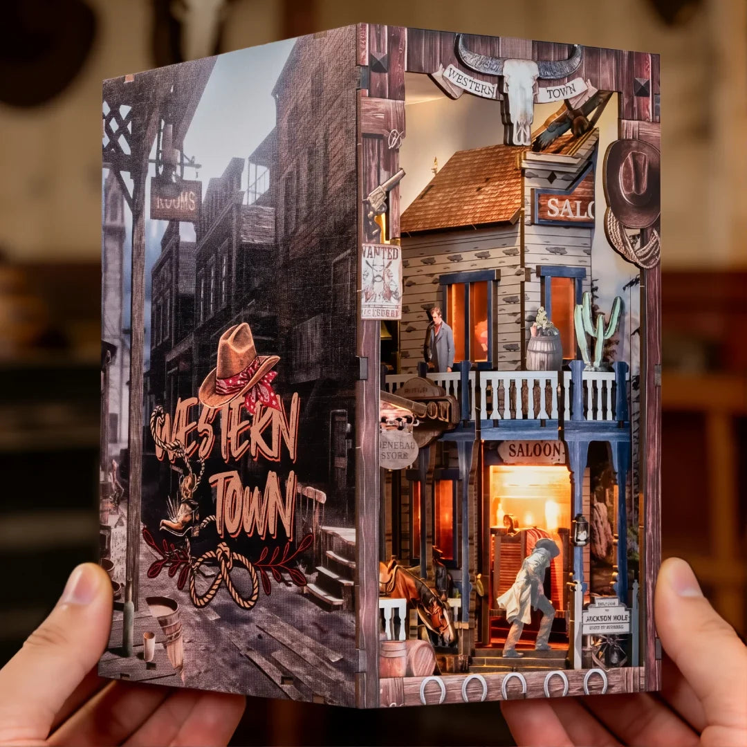 DIY Wooden Book Nook - Western Town