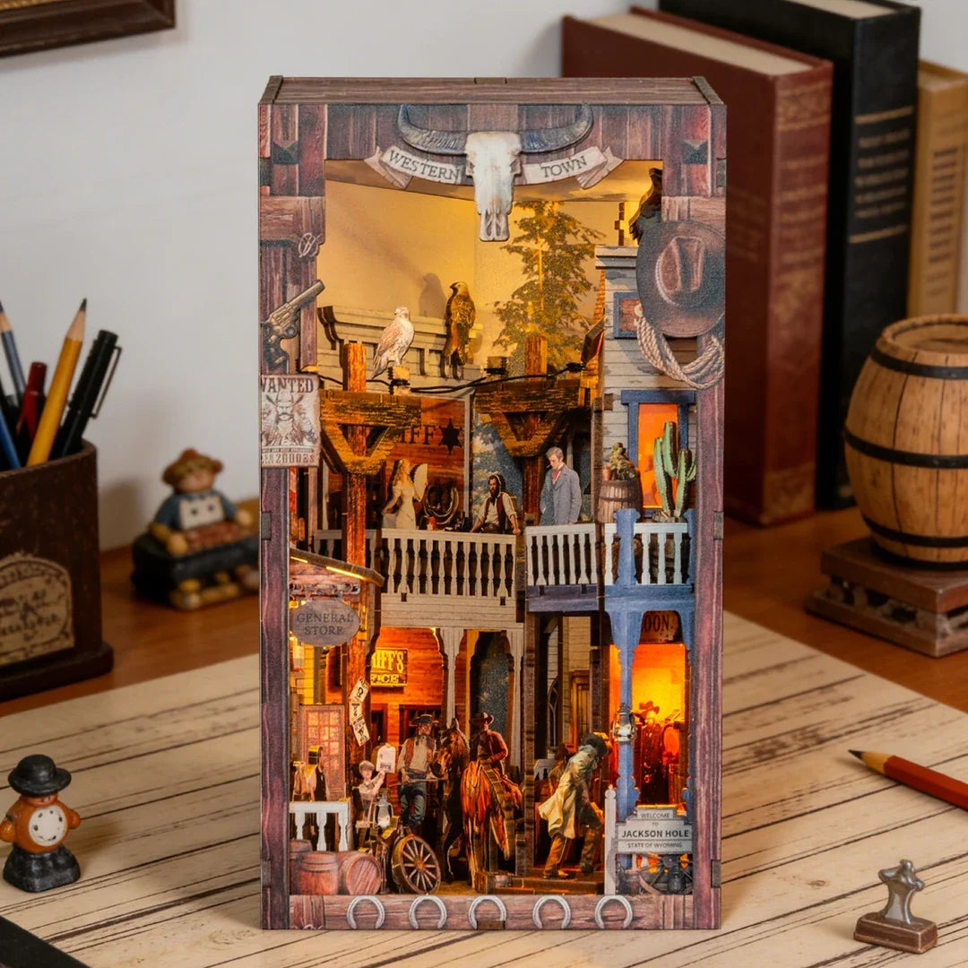 DIY Wooden Book Nook - Western Town