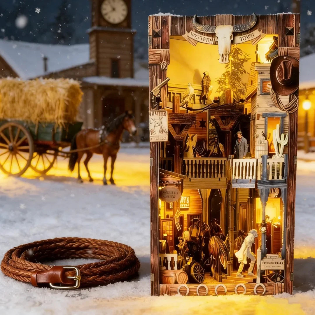 DIY Wooden Book Nook - Western Town