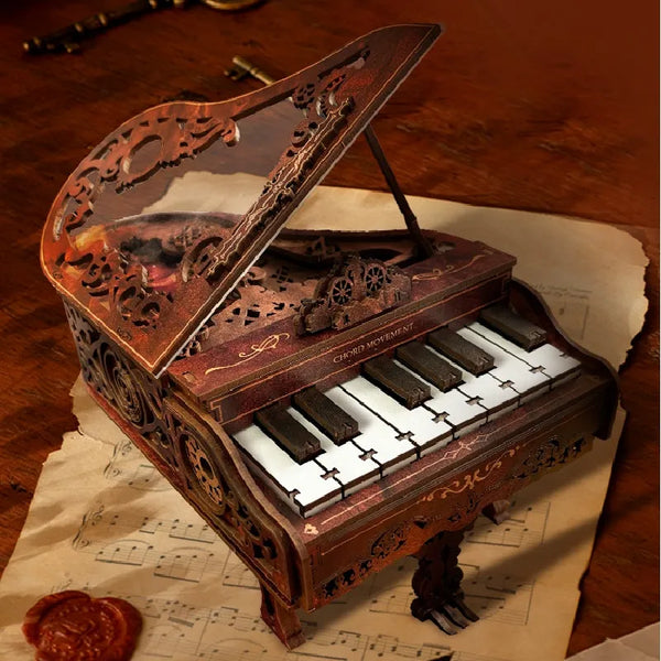 3D drewniane puzzle | Zestaw do składania pianina - Ruch akordów
