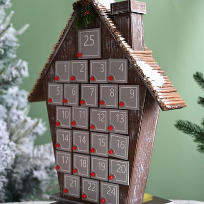 Gray Wooden House Advent Calendar