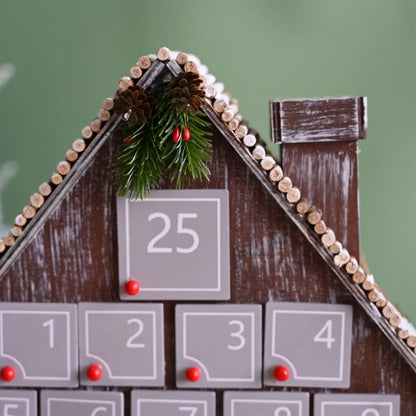Gray Wooden House Advent Calendar