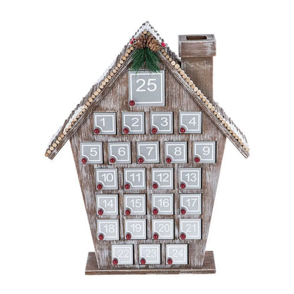 Gray Wooden House Advent Calendar