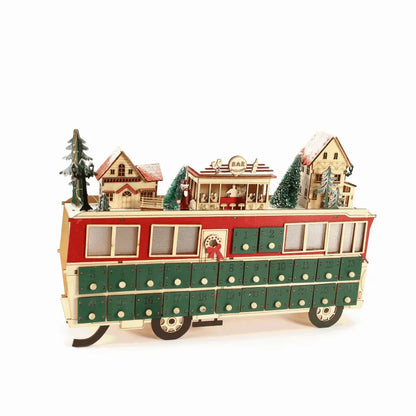 Wood Bus Scene Advent Calendar