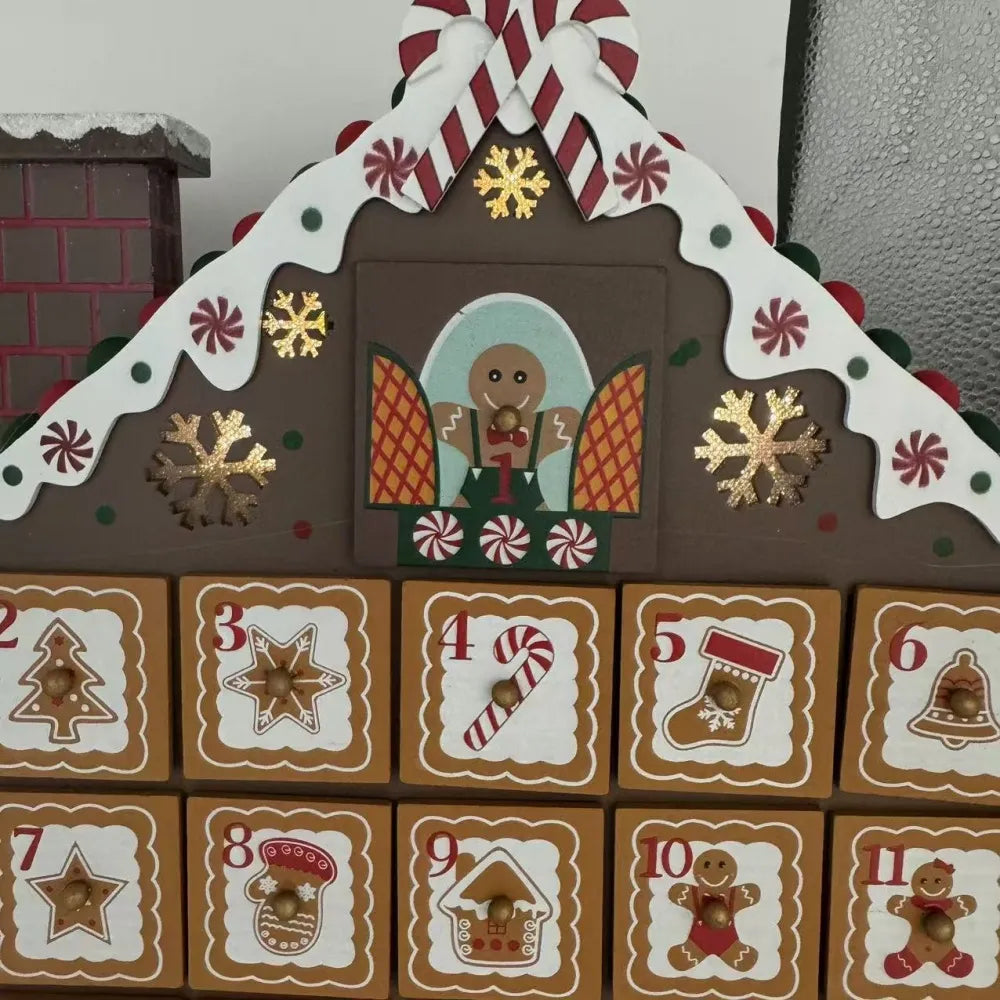Gingerbread Wooden House Advent Calendar