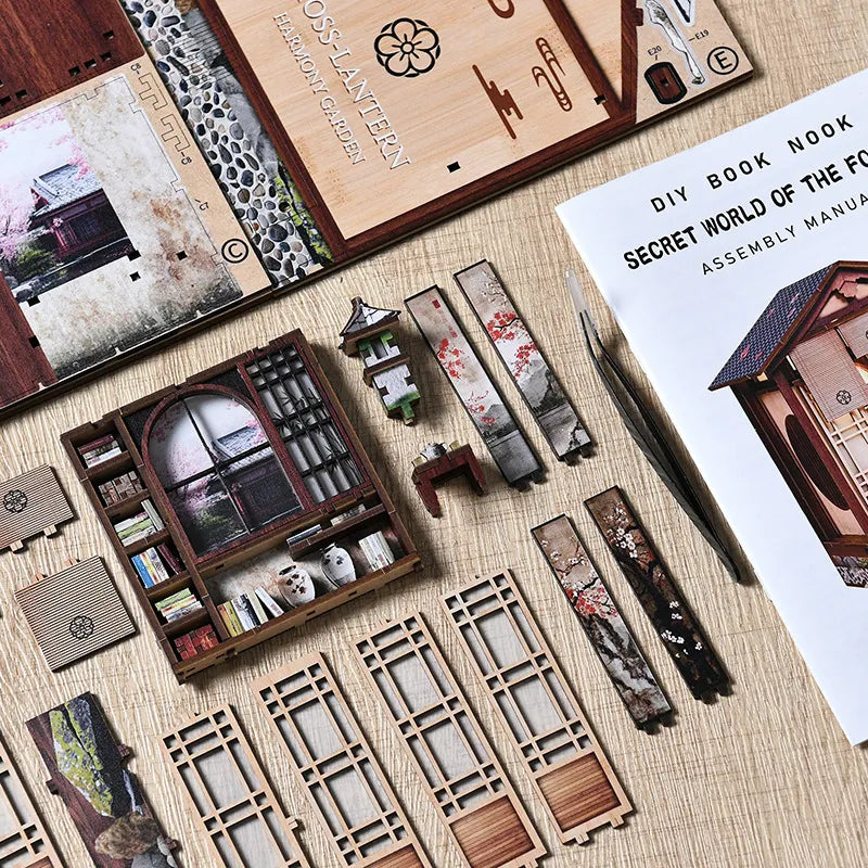 Kit de Casa en Miniatura - Jardín de Armonía con Linterna de Musgo