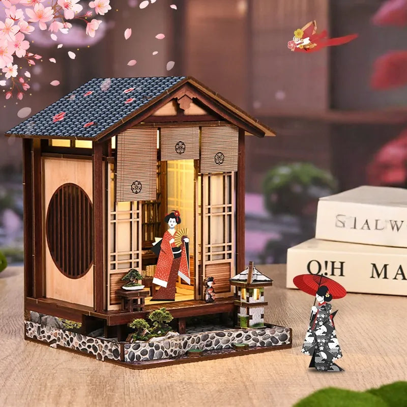 Kit de Casa en Miniatura - Jardín de Armonía con Linterna de Musgo