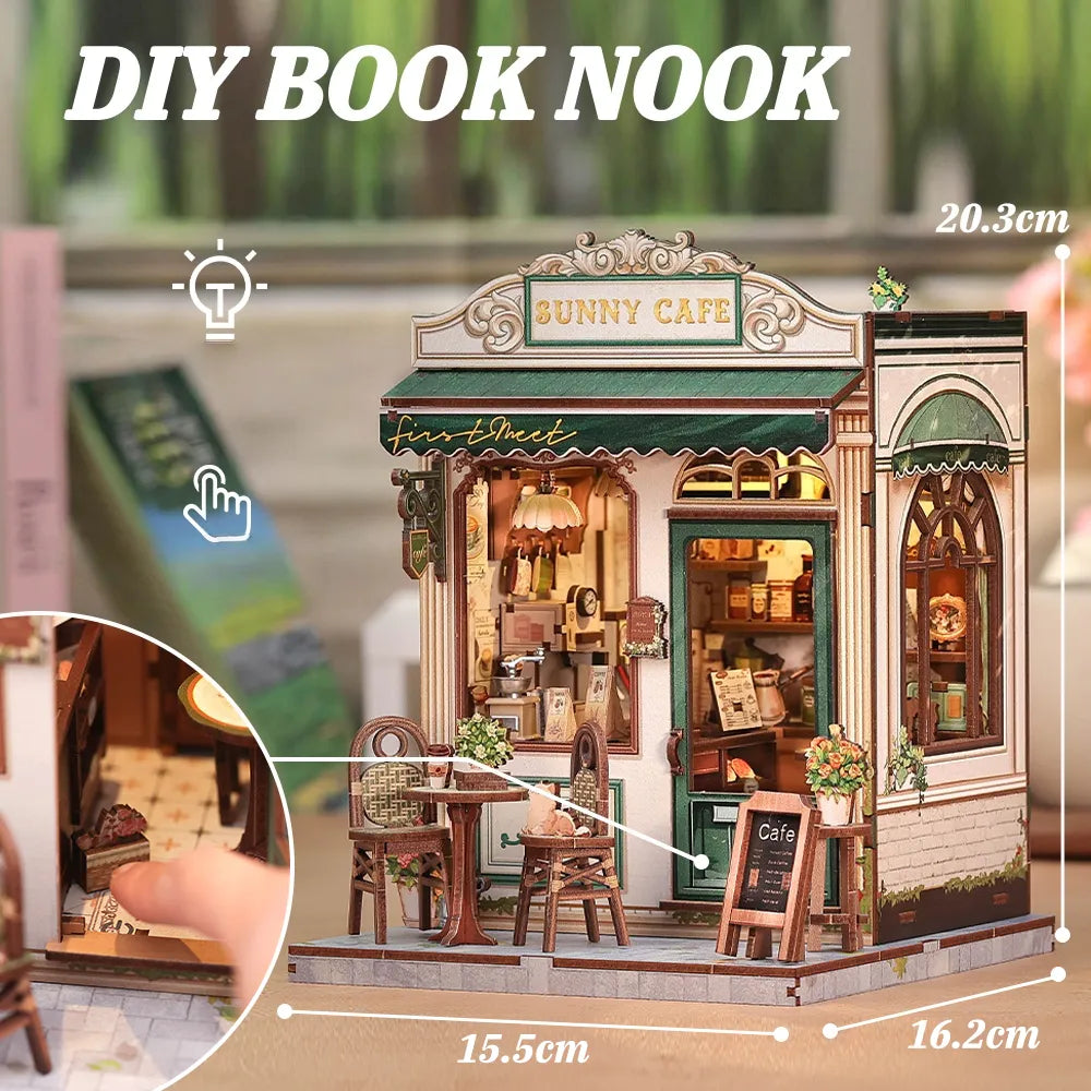 Kit de Casa en Miniatura - Book Nook Sunny Cafe