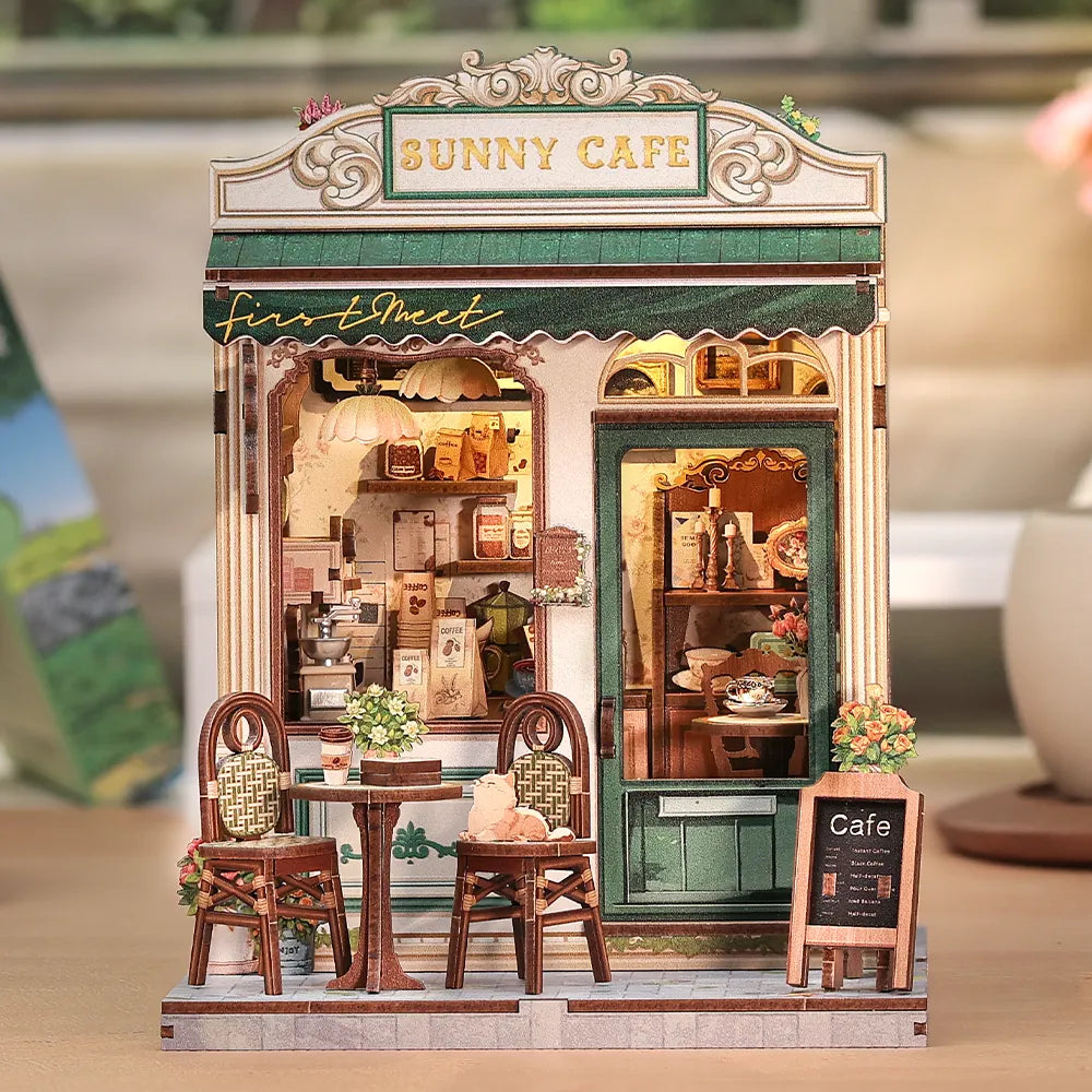 Kit de Casa en Miniatura - Book Nook Sunny Cafe