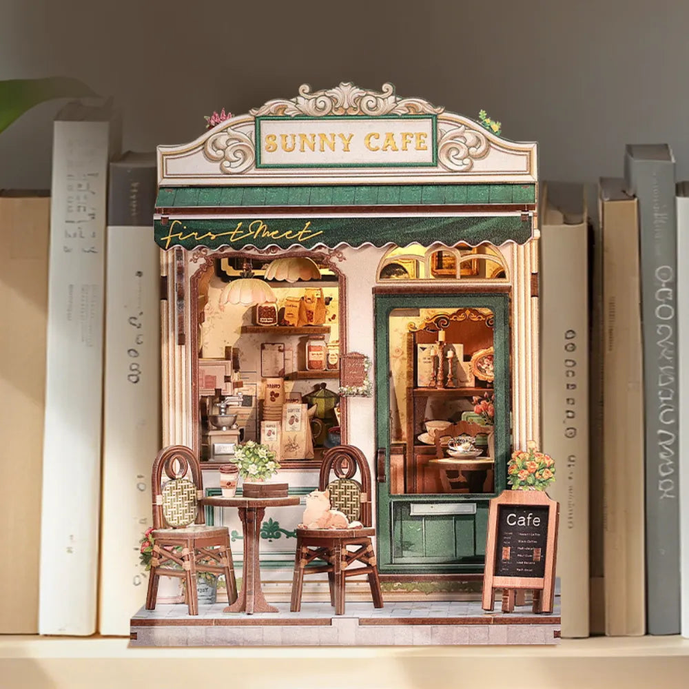 Kit de Casa en Miniatura - Book Nook Sunny Cafe