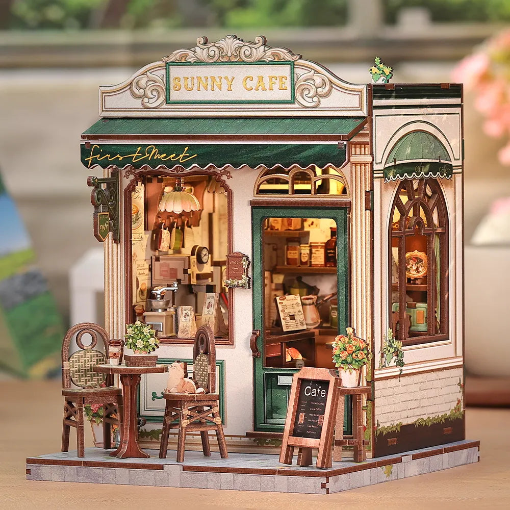 Kit de Casa en Miniatura - Book Nook Sunny Cafe