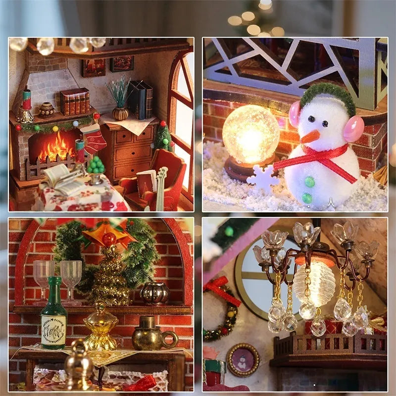 Kit de Casa en Miniatura - Cabaña Navideña Acogedora