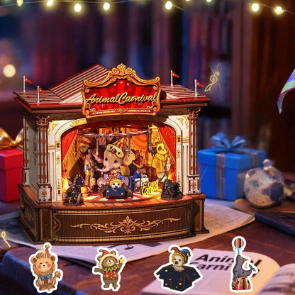 Caja de Música DIY de Madera - Carnaval de Animales