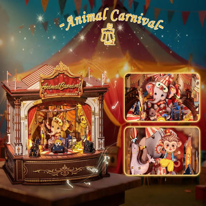 Caja de Música DIY de Madera - Carnaval de Animales